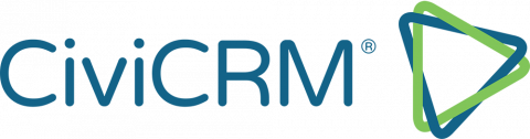 logo for CiviCRM, with an intersecting blue and green triangle